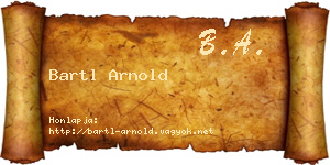 Bartl Arnold névjegykártya